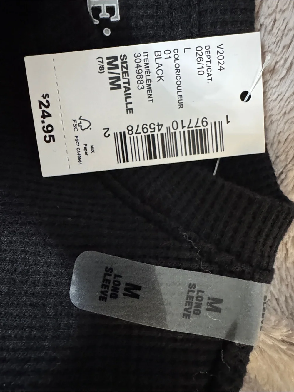 The Children's Place Black Waffle-Knit Henley Pullover